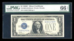 DBR 1928-C  1h Vo[ t@j[obN WF Fr. 1603 PMG 66 EPQ VA G18241702B