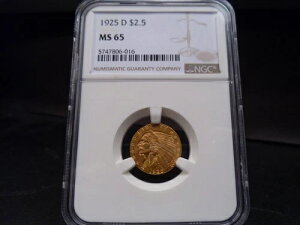 1925-D MS65 $2.50 �C���f�B�A���w�b�h�N�H�[�^�[�C�[�O�� NGC�F���� - ���邢