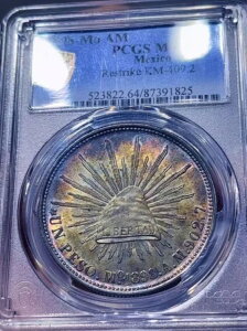1898年-Mo AM メキシコペソ銀貨 PCGS MS64 再鋳造 KM-409.2 カラフルイーグル