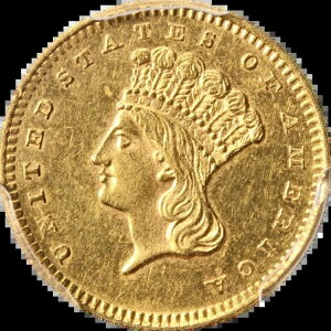 1870-S タイプ3 インディアンプリンセスゴールド $1 PCGS UNC 詳細キー日付 美しい外観