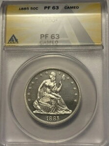 1885�N�v���[�t �V�[�e�B���O ���o�e�B �n�[�t�h�� PR63 �J���I ANACS