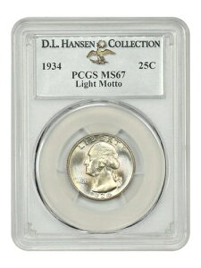1934�N 25�Z���g PCGS MS67 (���C�g���b�g�[) ex: D.L. �n���Z�� - ���V���g���N�H�[�^�[