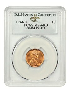 1944-D 1c PCGS MS66 RD (OMM, FS-512) ex: D.L. Hansen