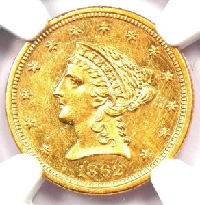 1862�N ���o�e�B�S�[���h�N�H�[�^�[�C�[�O�� 2.50�h���R�C�� - NGC �����ʏڍ� (UNC MS)
