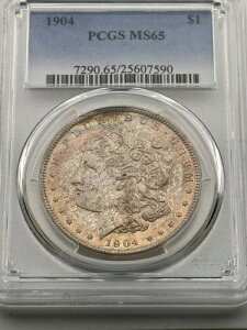 1904�N $1 PCGS MS 65 �󏭃L�[�f�[�g�I���]���̂��̂�10�������I