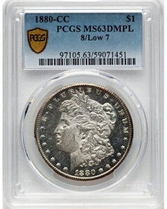 1880-CC $1 8 Over Low 7�AVAM-6�AMS63 DMPL PCGS Top 100 �S�[���h�V�[���h���x��