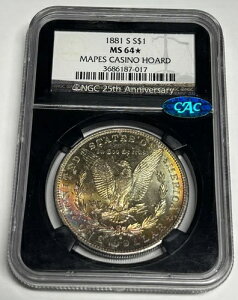 �G�N�X�g���[�����C���{�[ 1881-S NGC MS64* �X�^�[ CAC �uMAPES CASINO HOARD�v �����K���E�_���[