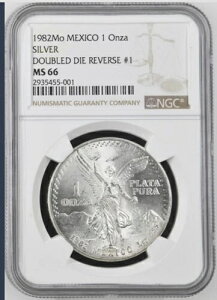 ????1982 ���x���^�b�h DDR #1 MS66 NGC 1onza �_�u���_�C ���o�[�X �V���o�[ �R�C�� ????????