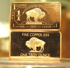 20個入り 銅バッファロー 1オンス .999 純銅地金バー 1オンス CMC ミント