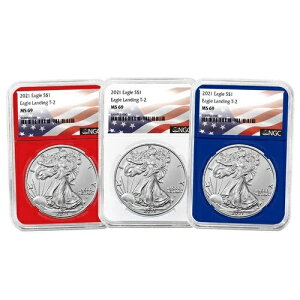 2021 $1 �^�C�v2 �A�����J���V���o�[�C�[�O�� 3�_�Z�b�g NGC MS69 �����x�� �� �� ��