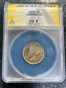 1886N 5Zg ANACS VG 8 ڍׁiɗǍDjoeB "V" jbP