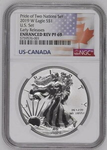 2019 W NGC SAE (Pride Of Two Nations U.S. SET.) ER Enhanced REV PF 69