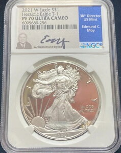 2021 W $1 �A�����J�� �V���o�[ �w�����f�B�b�N �C�[�O�� NGC PF 70 �E���g�� �J���I �G�h�}���h ���C �T�C������