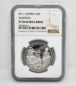 2011 �I�[�X�g���A 20 ���[�����a�� Osterreich Aguntum TOP POP 3 NGC PF70 �V���o�[ �R�C��