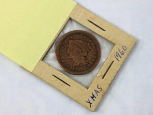 1847年 アメリカ製 銅製 大型1セント硬貨 編み込みヘア 13星
