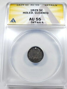 1829�N�� �L���b�v�h�o�X�g�_�C�� ANACS AU55 �ڍ׌�����N���[�j���O�ς�