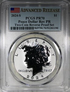2024-S ���o�[�X�v���[�t �s�[�X�_���[ PCGS PR70 �A�h�o���X�����[�X