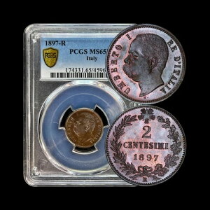 �C�^���A�B 1897�N�A2 �Z���e�V�~ - PCGS MS65 - �E���x���g1���A?? �g�[��