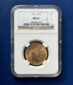 1911年 10ドル インド NGC MS63