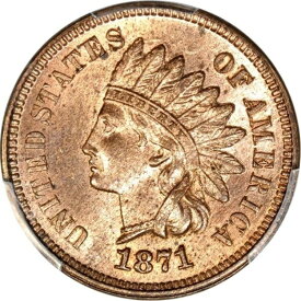 1871年 1セント インド セント PCGS MS63RB (写真シール)