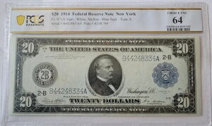 1914N PCGS Choice UNC64 AMa؏ j[[N Fr. 971A TCFzCgA