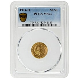 1914-D 2.50ドル インド PCGS MS63 希少コイン