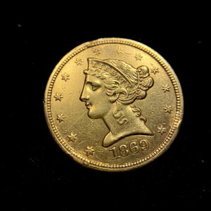 1869 S oeBwbh $5 AU UNC 5h݃n[tC[O It@[