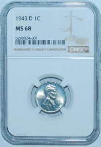1943 D NGC MS68 �����J�[�� �E�B�[�g �X�`�[�� �Z���g