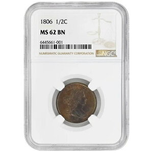 1806�N 1/2�Z���g �h���[�v�o�X�g �n�[�t�Z���g NGC MS62BN �󏭃R�C��