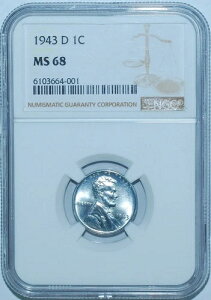 1943 D NGC MS68 �����J�[�� �E�B�[�g �X�`�[�� �Z���g