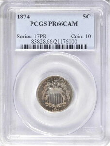 1874�N PCGS PR66CAM 700 �����ICAMEO����󏭁I�v���[�t��5C�L�[�f�[�g����I�V�[���h�j�b�P��