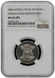 ?? 1882 J-CM-42 AR �V���o�[ 25mm �y���V���x�j�A �o�C�Z���e�j�A�� NGC MS65 DPL �g�b�v�|�b�v 1