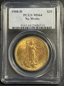 1908�N D �Z���g�E�S�[�f���Y �_�u���C�[�O�� PCGS MS-64 ���b�g�[�Ȃ�
