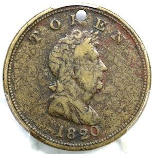 1820�N Rulau-E ORE-1a R-4 PCGS VF �ڍ� North West Company Token Brass