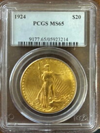 1924年 20ドル USゴールド セント・ゴーデンズ ダブルイーグル PCGS MS65
