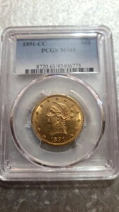 1891-CC �C�[�O�� - ���b�g�[ $10 PCGS MS61 �f�ڂ̒ʂ�