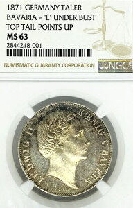 �h�C�c���B �o�C�G���� 1871�N �^�[���[�ݕ� �^�[���[ NGC MS 63 Dav 613 F.STG MULE ��