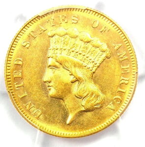 1869年 3ドル インディアン金貨 $3 - PCGS 未流通詳細 (UNC MS)