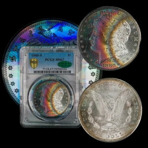 1880 S ���[�K�� �V���o�[ �_���[ PCGS MS 67 CAC *** �����X�^�[�g�[�� *** �r�f�I