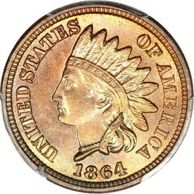 1864年 1セント銅ニッケルインドセント PCGS MS66 (写真シール＆CAC)