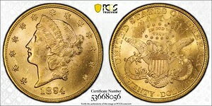1894�N �_�u���C�[�O���X ���o�e�B�w�b�h PCGS MS-64