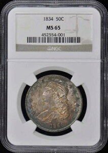 1834�N �L���b�v�h�o�X�g�A���ɕ������� 50C NGC MS65