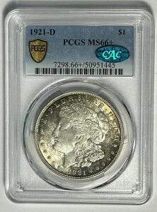 1921-D 1�h�� �����K���E�_���[ PCGS MS 66+ CAC