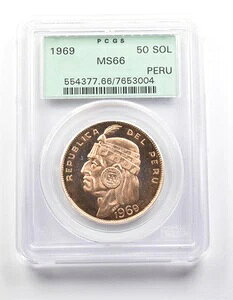 1969�N �y���[ 50�\�� �S�[���h MS66 PCGS OGH *5414
