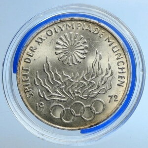 1972年 D ドイツ ミュンヘン夏季オリンピック 古いヴィンテージ BU 銀貨 10マルク i109648