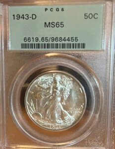 1943-D OGH PCGS MS65 �E�H�[�L���O�E���o�e�B�E�V���o�[�E�n�[�t�h��