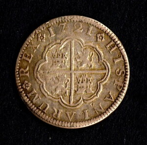 Pirate Treasure cob * 1721-JJ 2 Reales Silver Cuenca Mint CA * �n�C�O���[�h�I