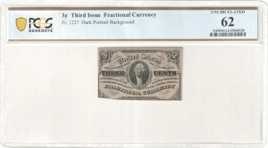 FR#1227 1864-1869 �č� 3�Z���g �t���N�V���i�� ���V���g����3�񔭍s���� - PCGS 62