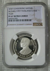 �^�C 100�o�[�c 1997�N ��� �v���[�t�R�C�� WWF ���R�ی� �^�C�K�[ NGC PF67