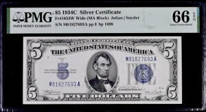 1934N C 5h⌔ PMG 66 EPQ WFVA M81827693A (MAubN)